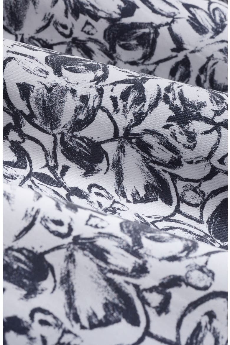 Julian Shaped Fit Floral Print Stretch Cotton Button-Up Shirt, Alternate, color, BLACK
