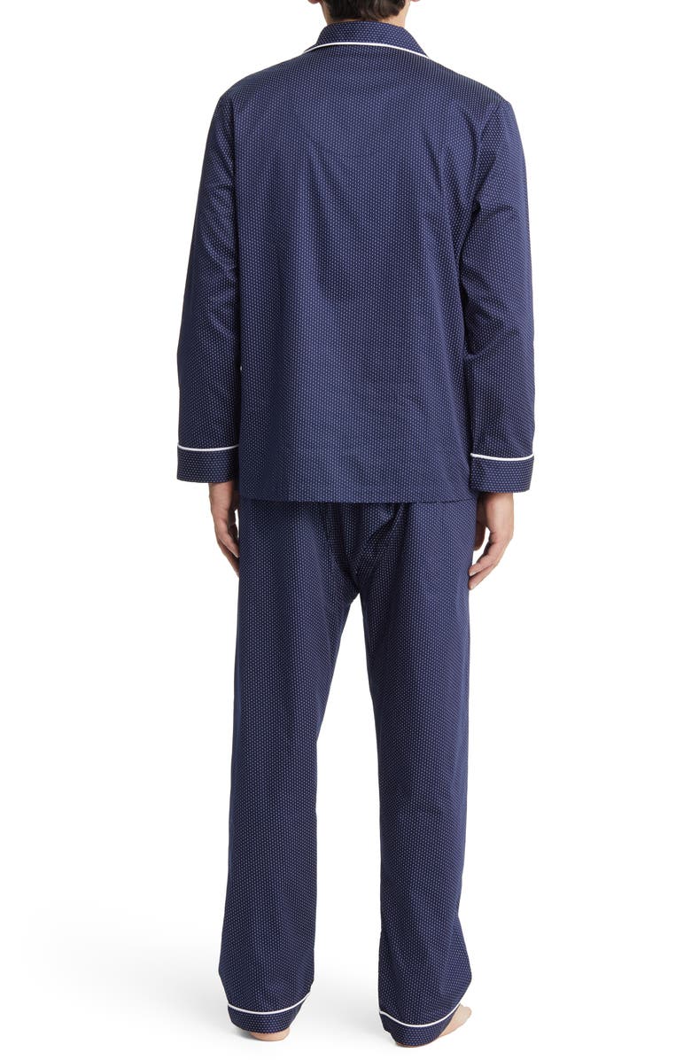 Majestic International Southport Woven Cotton Pajamas, Alternate, color, Navy Dot