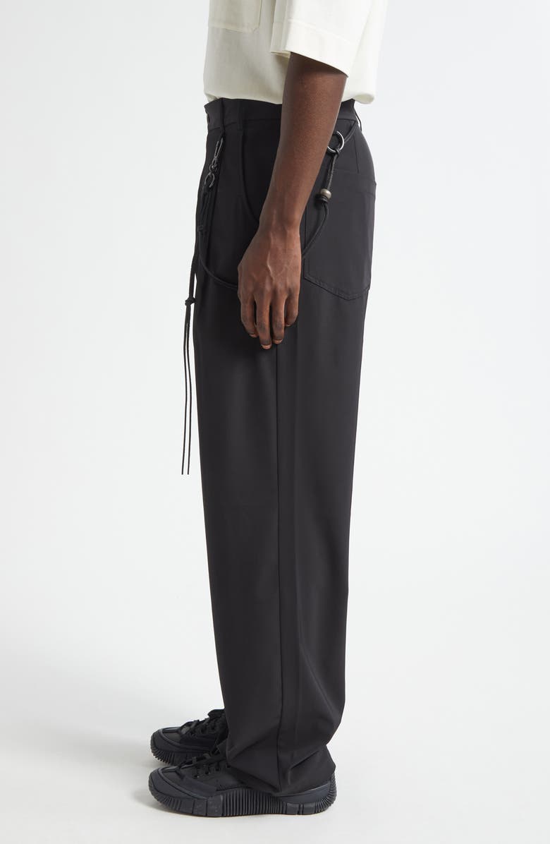 SONG FOR THE MUTE Loose Fit Pleated Water Resistant Pants, Alternate, color, Black