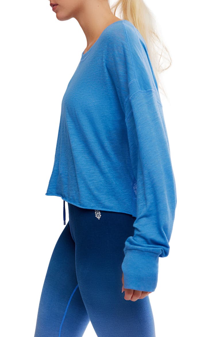 FP Movement My Time Layer Open Back Crop Top, Alternate, color, LIGHT COBALT