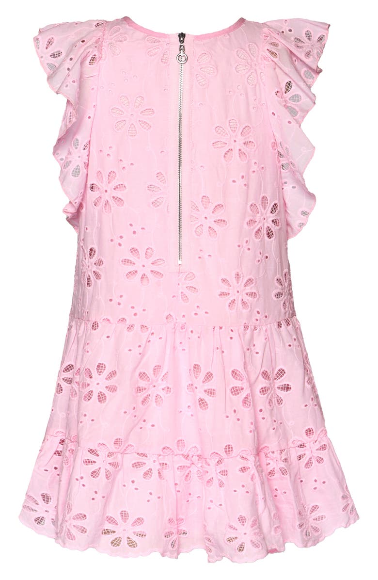 Hannah Banana Kids' Eyelet Tiered Cotton Sundress, Alternate, color, Pink
