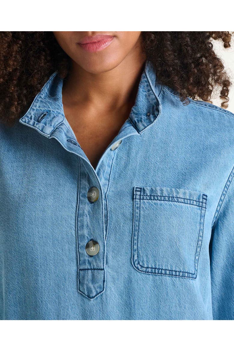 Piñon Soft Denim Popover Dress, Alternate, color, Bar Harbor