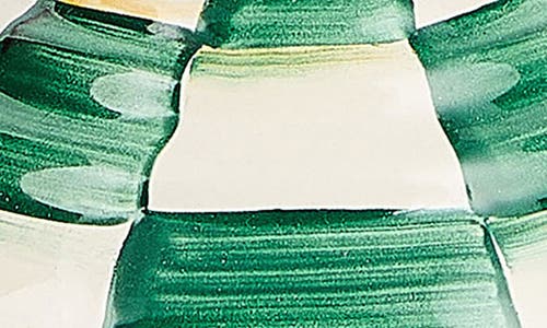 Mackenzie-childs Mackenzie Childs Emerald Check Large Pillar Candleholder In Green