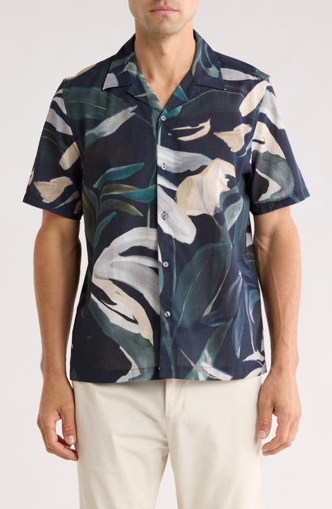 Rognski Tropical Floral Short Sleeve Camp Shirt