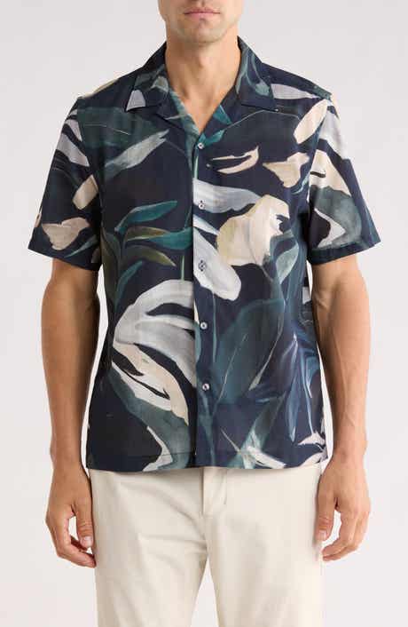 Ted Baker London Rognski Tropical Floral Short Sleeve Camp Shirt