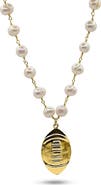 Bowood Lane Socialite Football Pearl Necklace