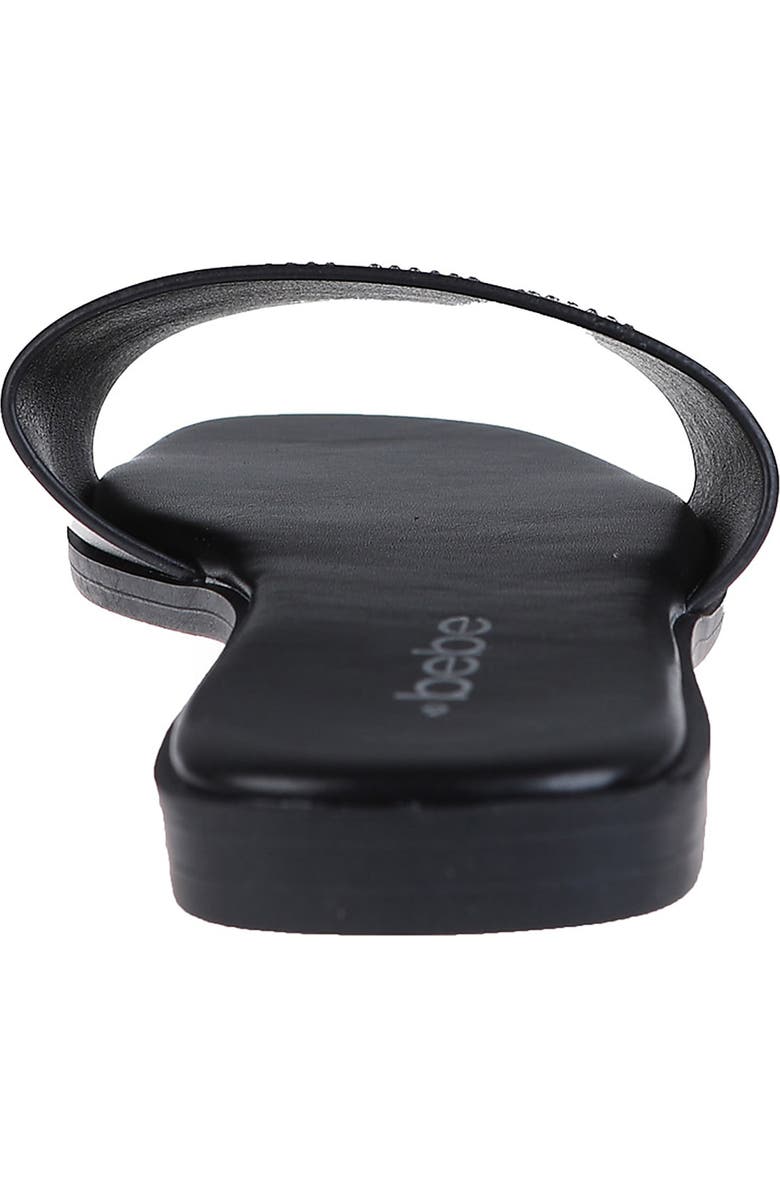 bebe Rhinestone Logo Slide Sandal, Alternate, color, Black