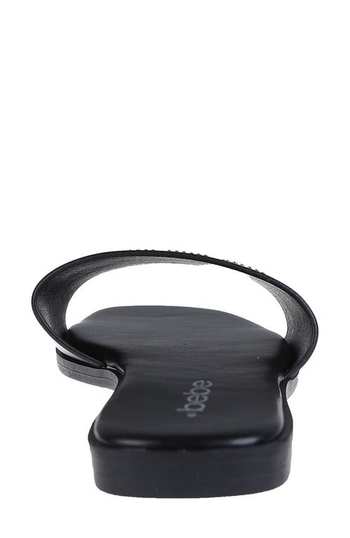 Bebe Rhinestone Logo Slide Sandal