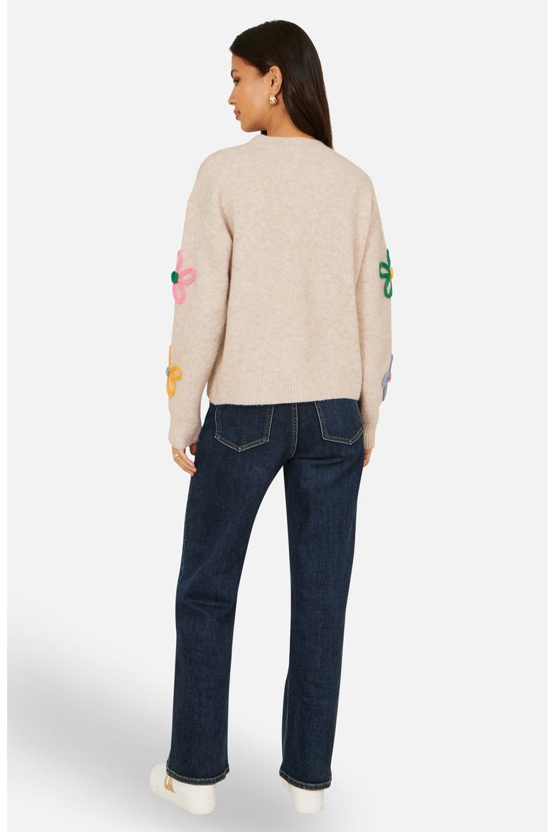 Relaxed Flower Embroidered Jumper, Alternate, color, Grey