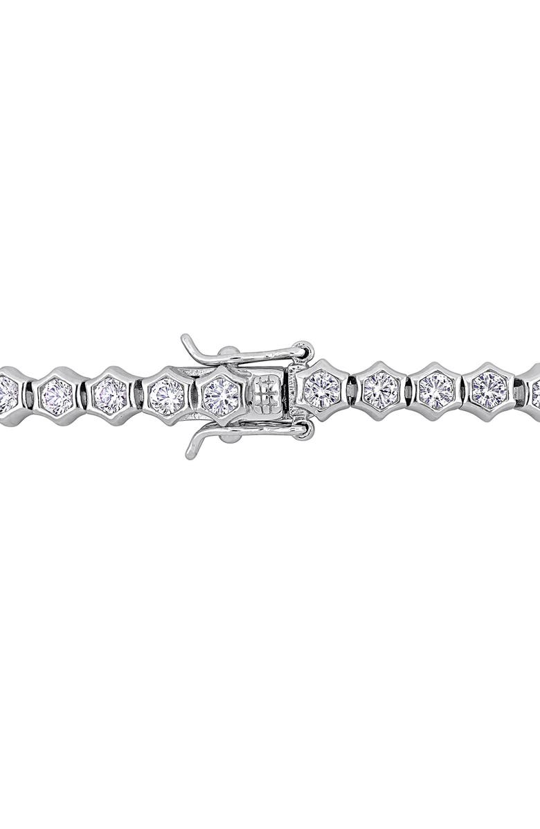 DELMAR Created White Sapphire Pavé Hoop Earrings & Tennis Bracelet Set, Alternate, color,