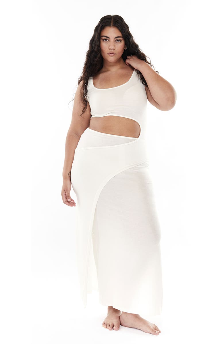 Mother of All Papper Cut Out Maxi Dress, Alternate, color, White