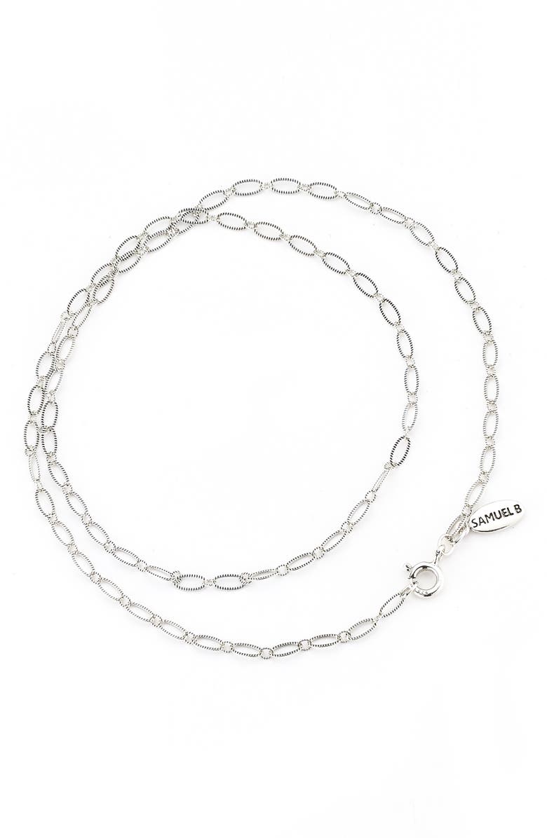 SAMUEL B. Sterling Silver 20" Oval Link Chain Necklace, Main, color, Silver