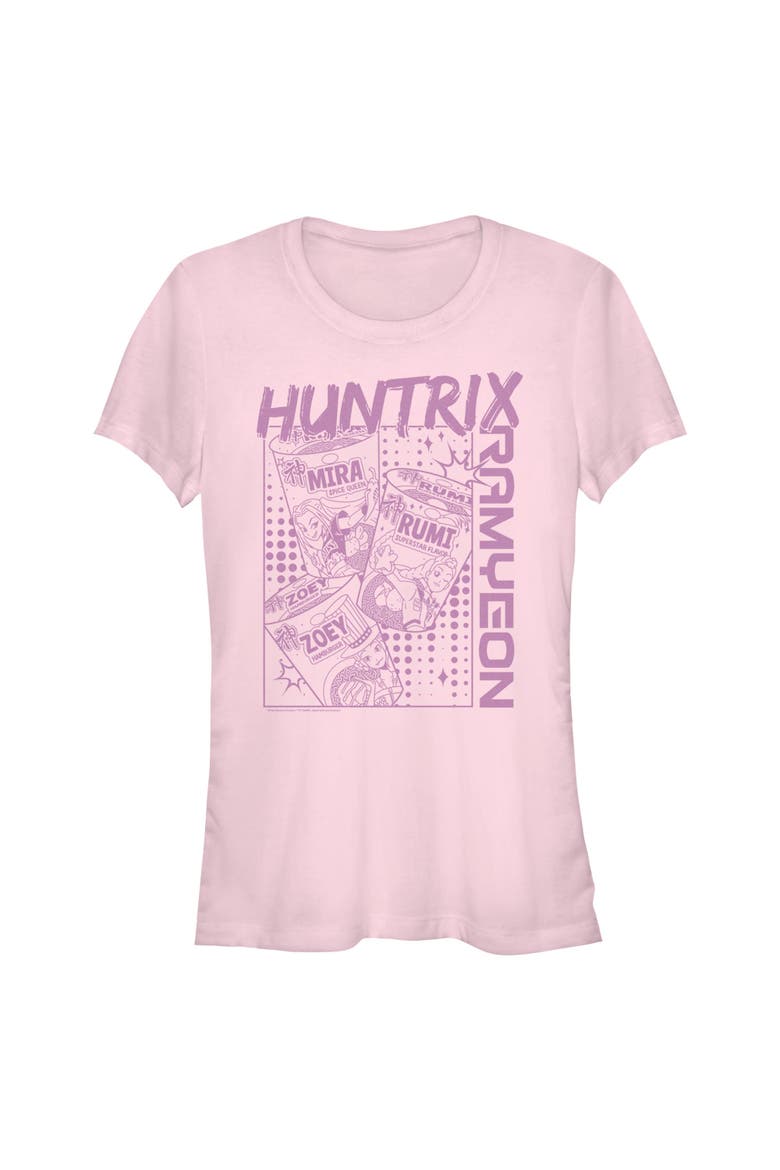 Junior's KPop Demon Hunters Zoey Mira and Rumi Ramyeon  Graphic T-Shirt, Main, color, Light Pink