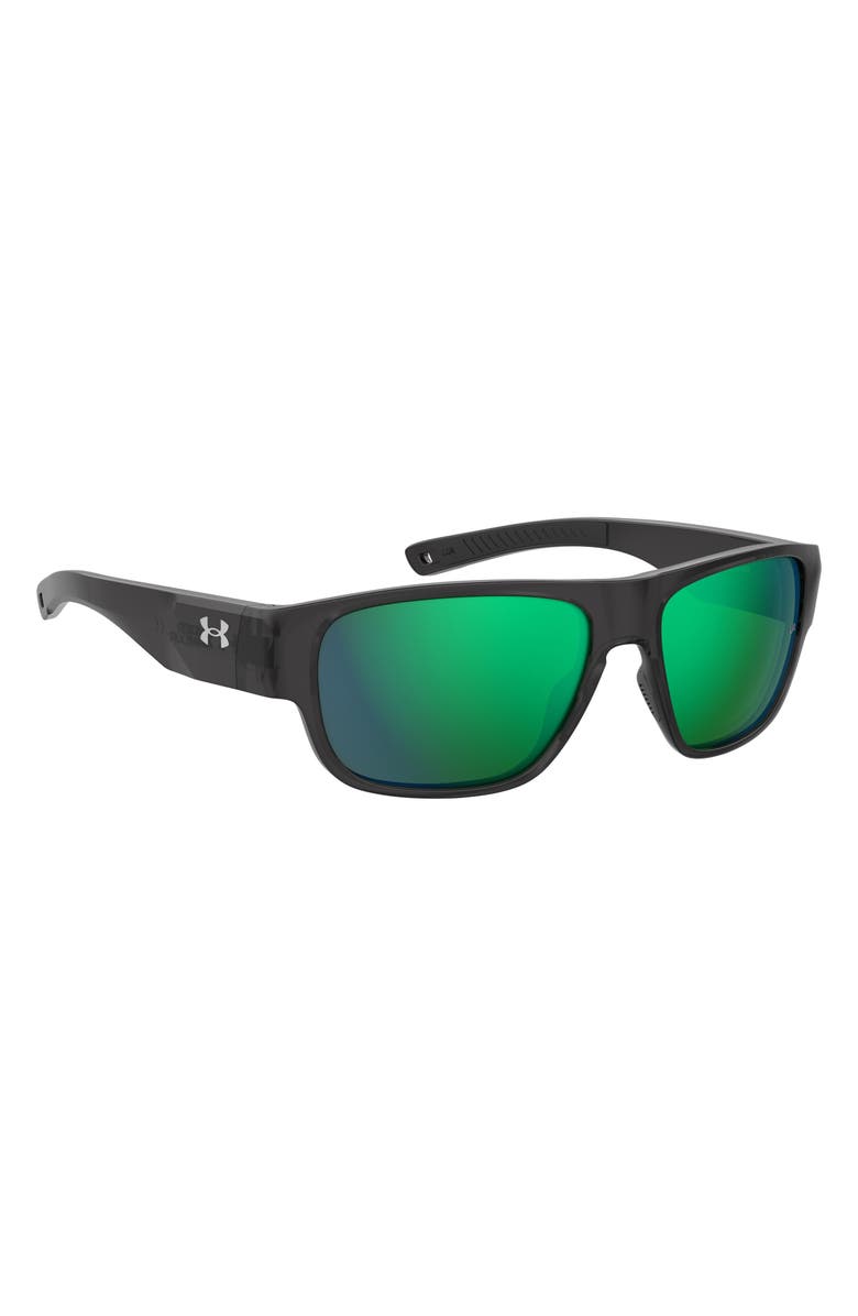 Under Armour 60mm Scorcher Square Sunglasses, Alternate, color, Grey Crystal