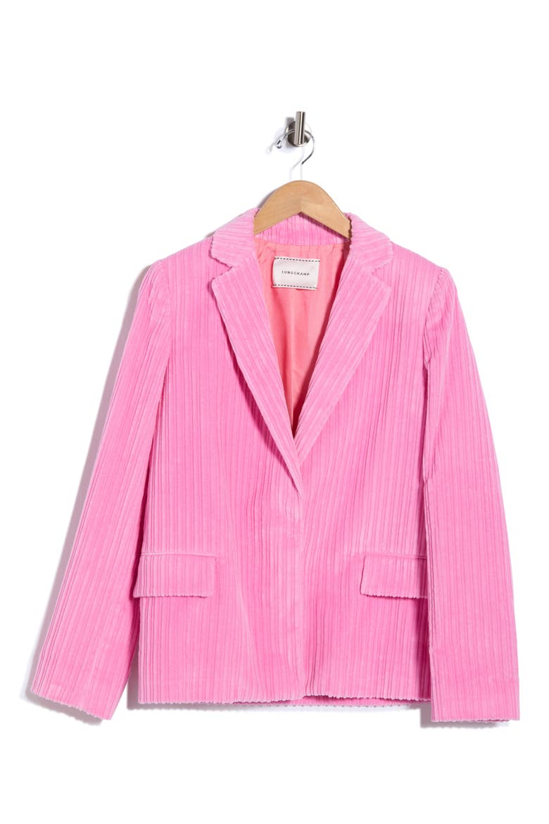 Velvet Blazer, Main, color, PEONY