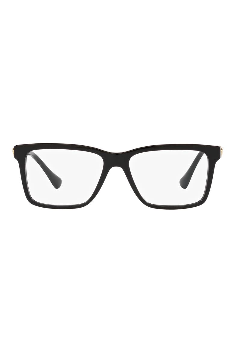 56mm Rectangular Optical Glasses, Main, color, BLACK
