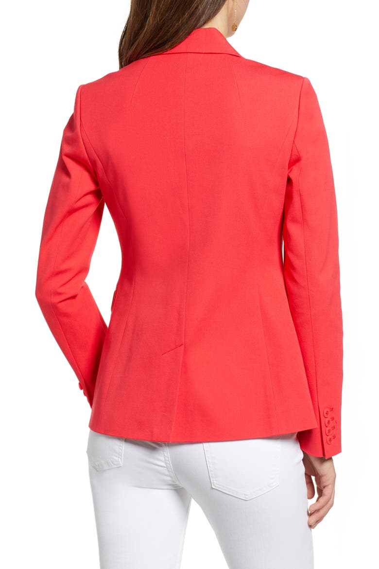 Stretch Cotton Twill Blazer, Alternate, color, RED BITTERSWEET