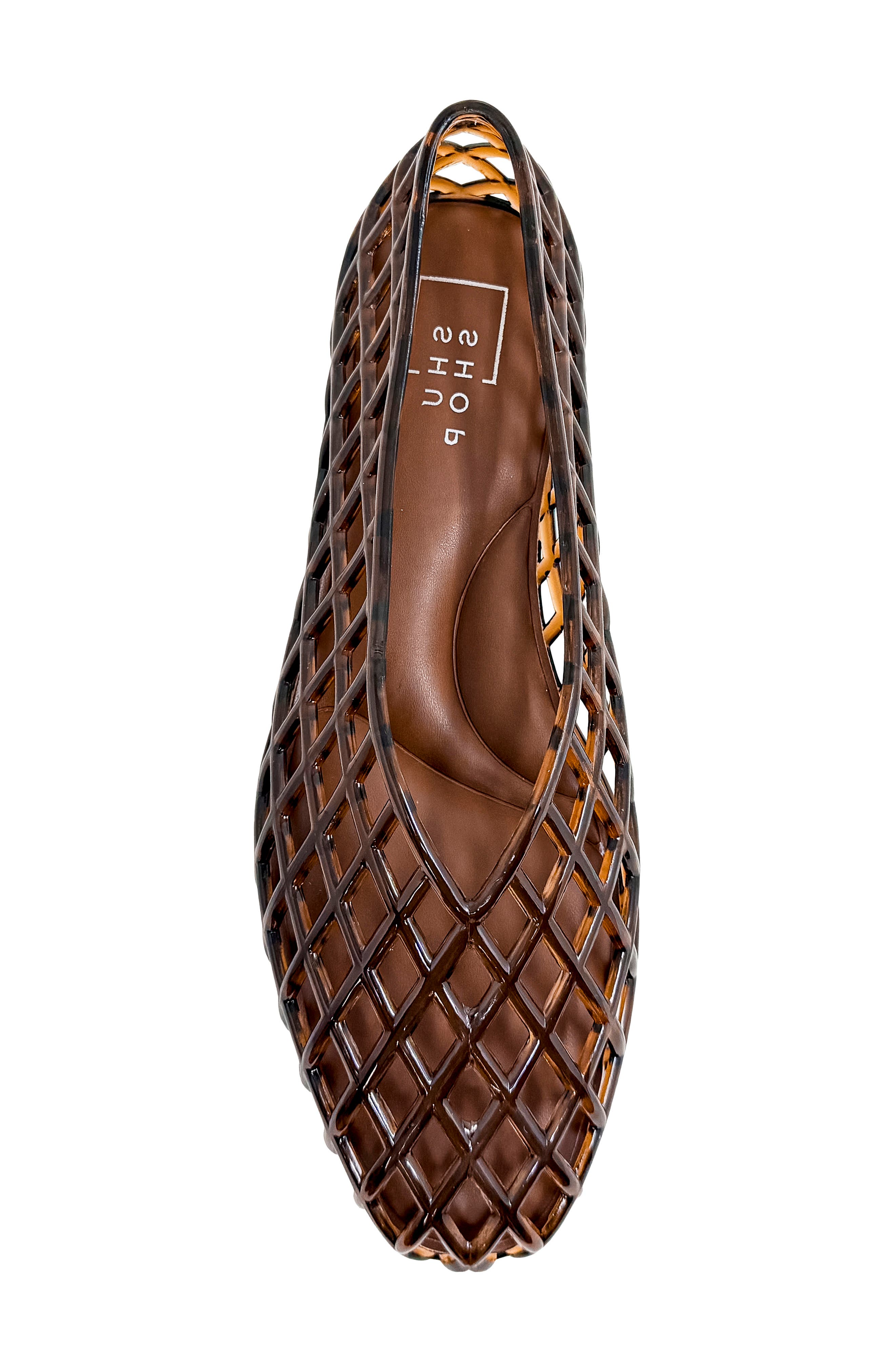 Alana Lattice Jelly Flat, Alternate, color, BROWN