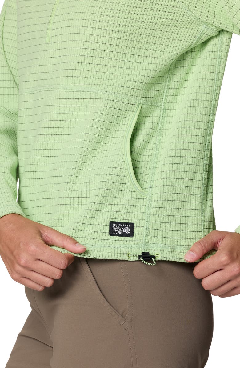 Mountain Hardwear Summit Grid Half Zip Hoodie, Alternate, color, Frozen In Lime
