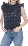 RAIN AND ROSE Openwork Cotton Top