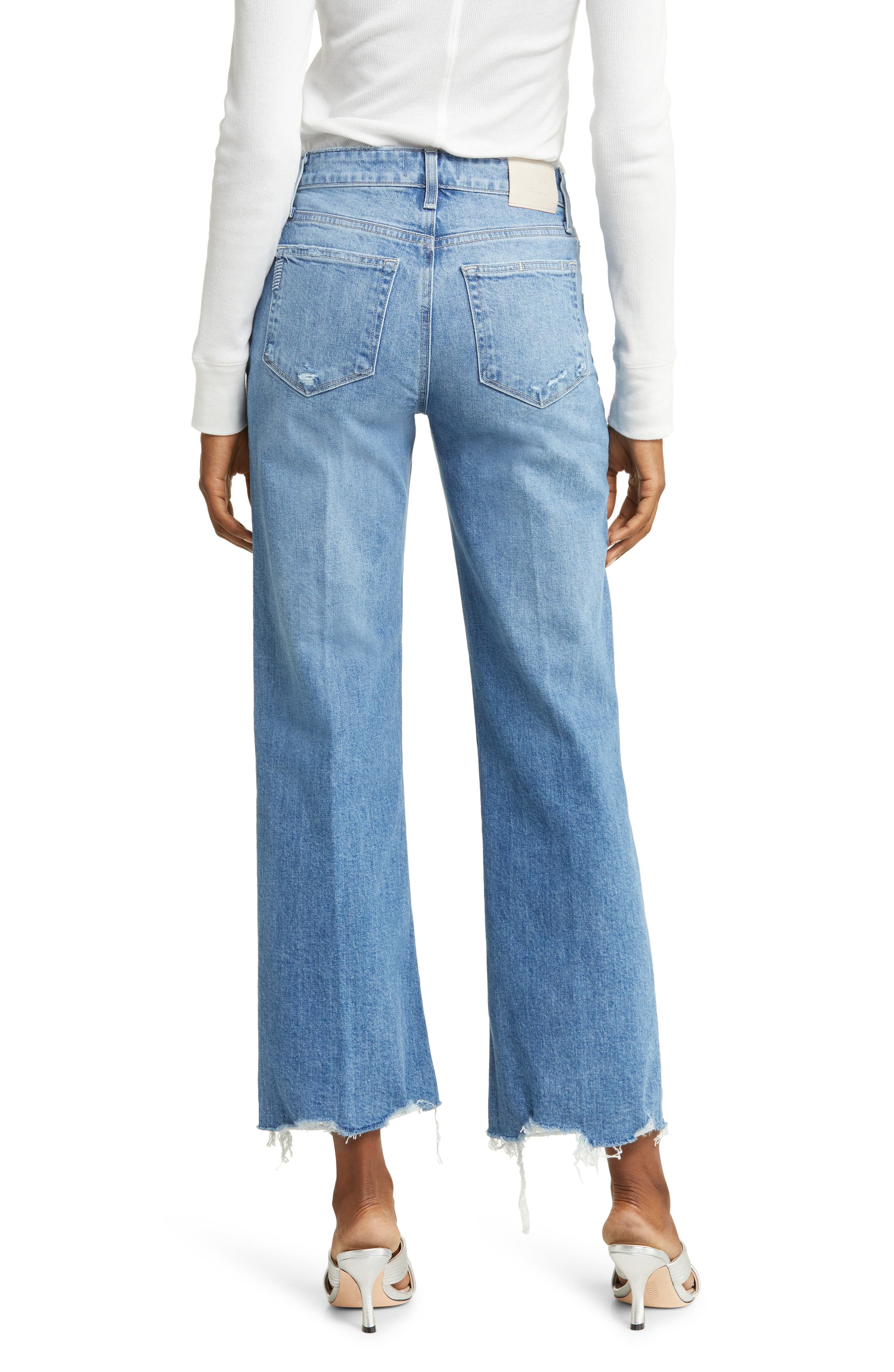 Leenah Raw Hem High Waist Ankle Wide Leg Jeans - image 2