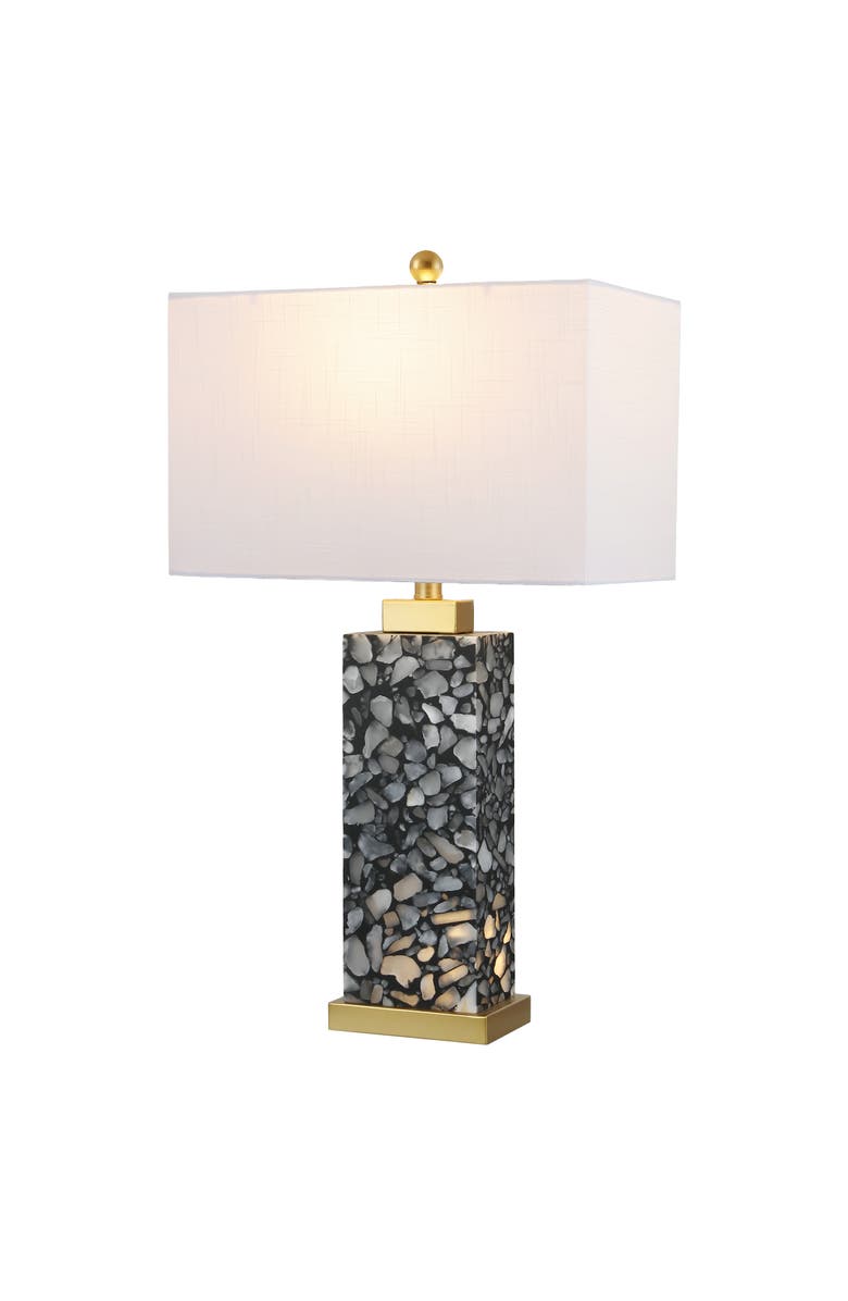JONATHAN Y Elizabeth 27.5" Contemporary Coastal Alabaster LED Table Lamp, Main, color,