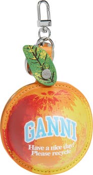 キーホルダー・キーリング Apple Keyring - Ganni - Leather - Blue Ganni Apple Leather Keyring Coin Purse | Nordstrom