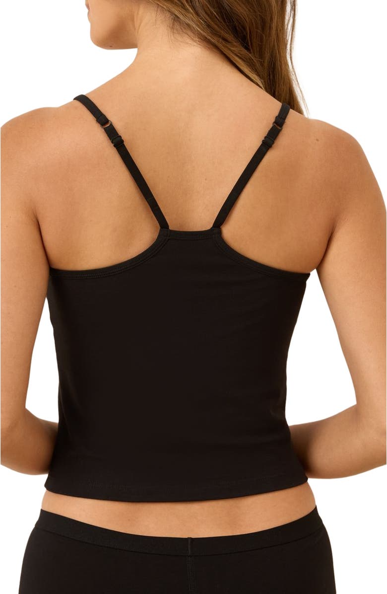 Pact Everyday Shelf Bra Cropped Camisole, Alternate, color, Black