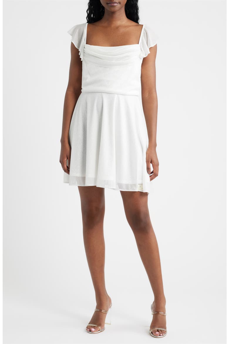 Glitter Matte Jersey Dress, Main, color, WHITE