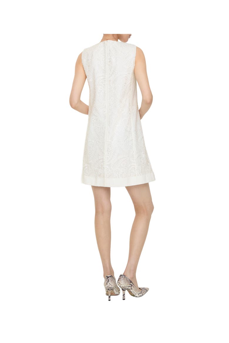 Paisley Lace Shift Dress, Alternate, color, Chalk white