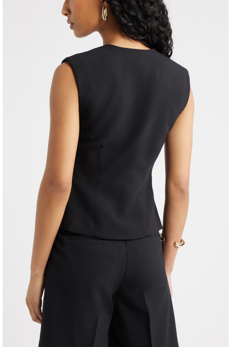 Icon Twill Darted Waistcoat, Alternate, color, BLACK