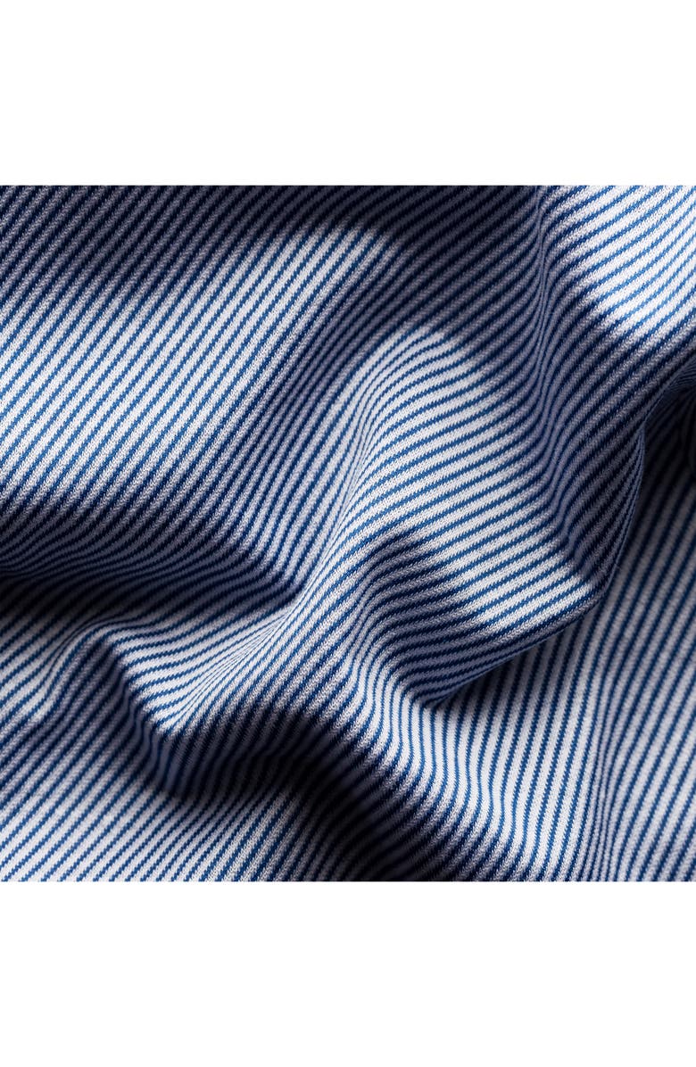Eton King Slim Fit Pinstripe Knit Cotton Dress Shirt, Alternate, color, 