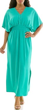 Nina Leonard Crystal Maxi Dress