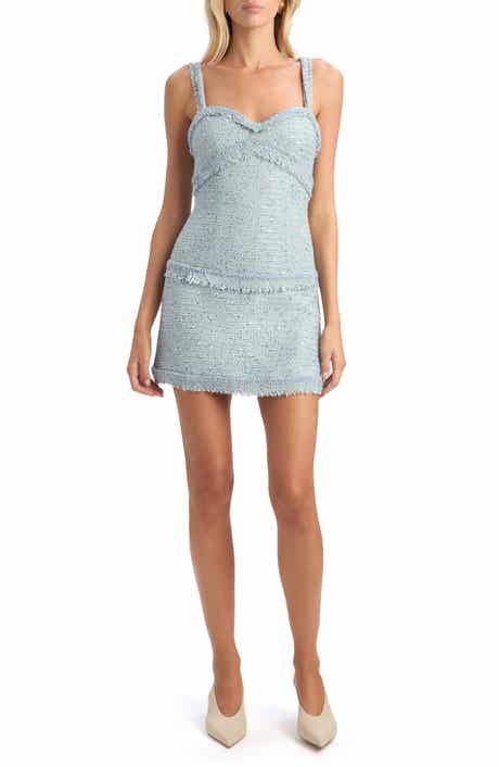 Elina Sequin Fringe Bouclé Minidress