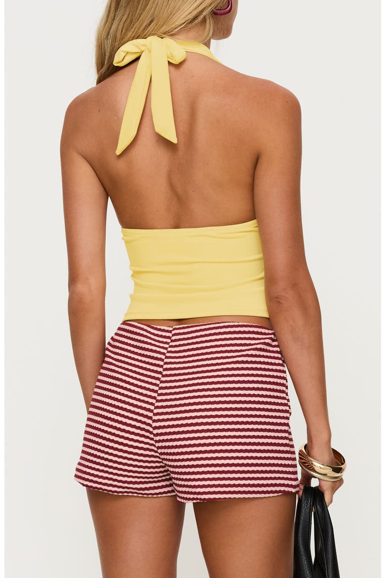 Whimsy Lemon Crop Halter Top, Alternate, color, LEMON