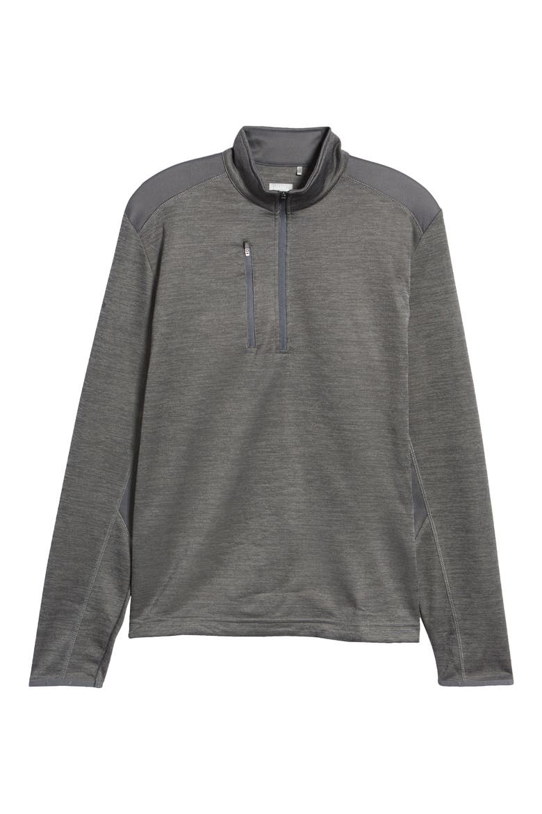 Swing Tech Dual Action Aquapel Water Repellent Men's Quarter Zip Pullover, Alternate, color, GREY HEATHER