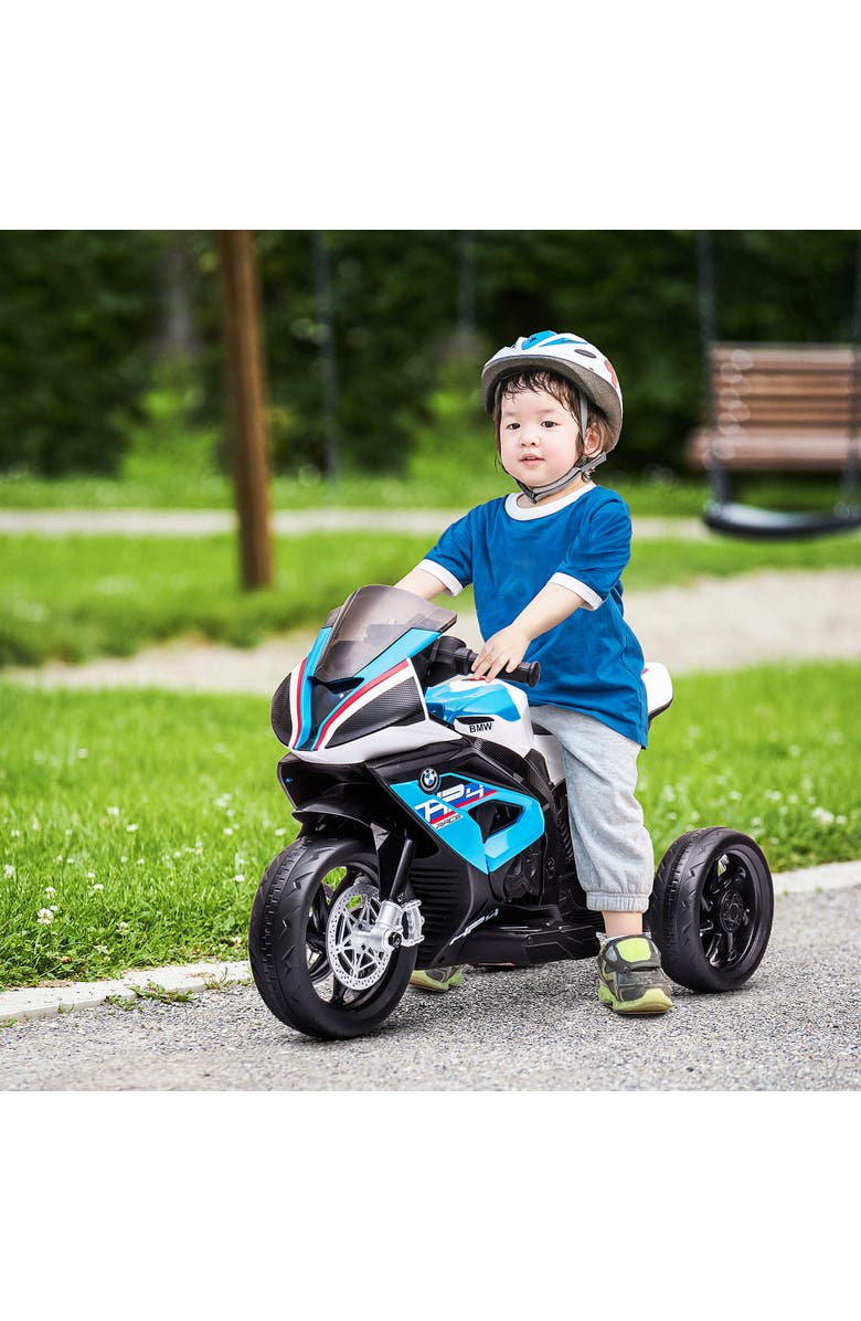 Aosom Licensed BMW HP4 Kids Electric Motorcycle, 3-Wheel, 6V, Music, Alternate, color, Blue