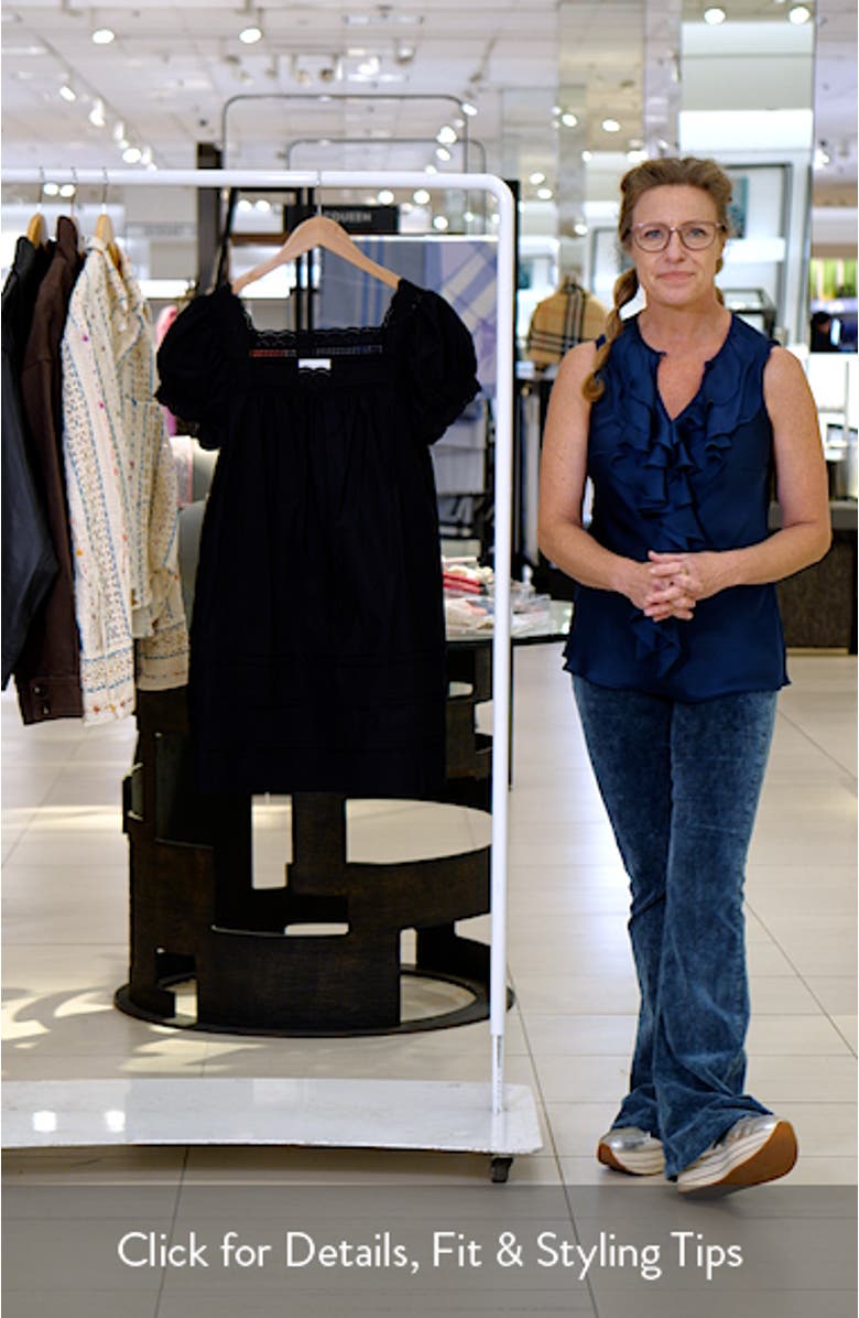 Joliette Eyelet Trim Puff Sleeve Minidress, sales video thumbnail
