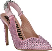 Moschino Satin Crystal Slingback Pump