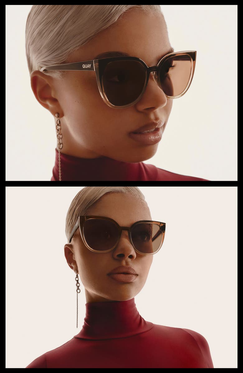 QUAY Game Over 49mm Square Sunglasses, Alternate, color, Coffee Swirl/ Sepia