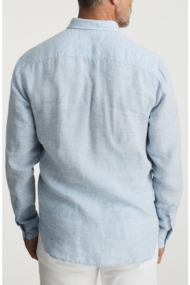 Linen Button-Up Shirt, Alternate, color, BLUE