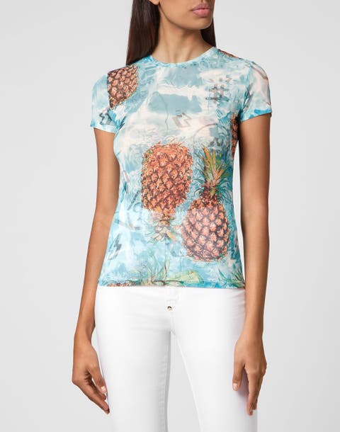 Ls Top Stretch Pineapple Skies Women