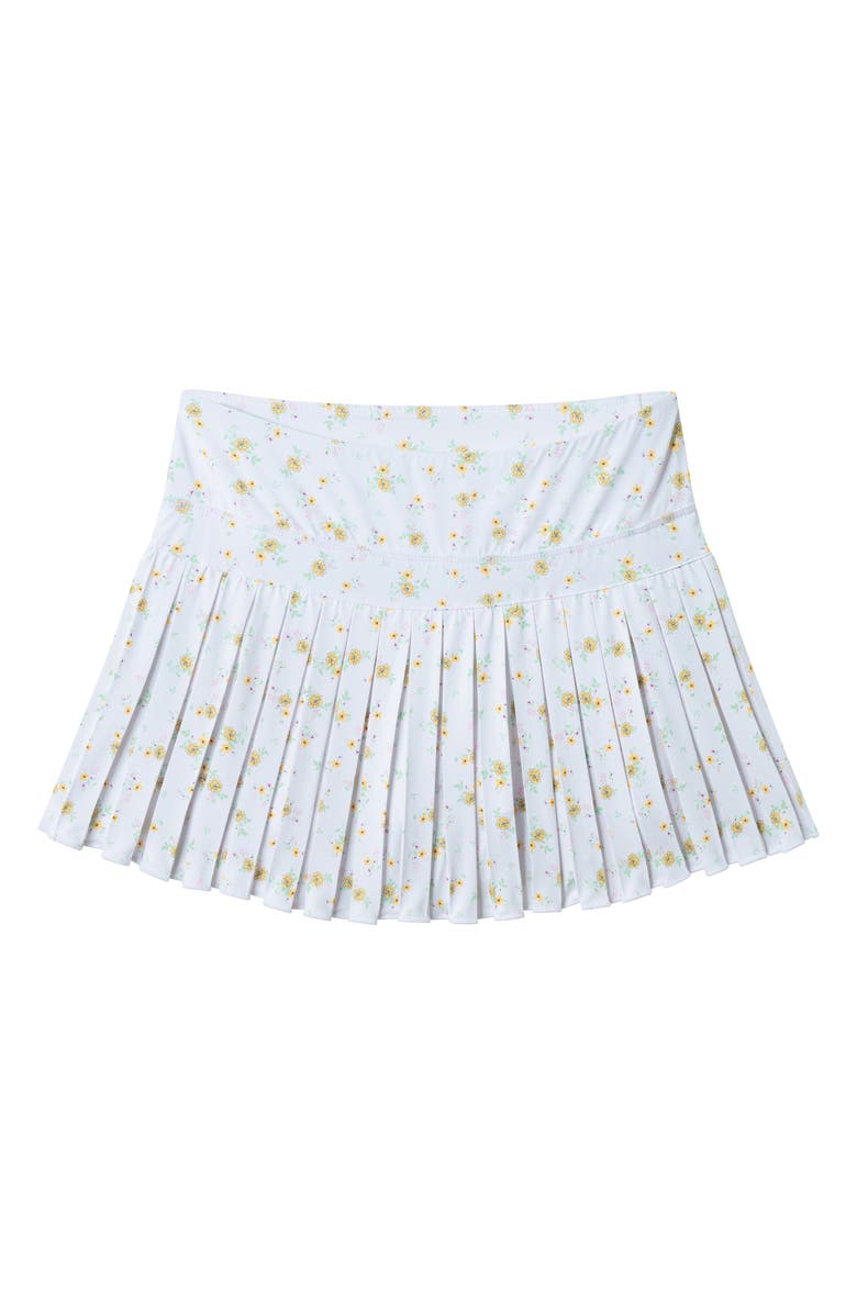 Andy & Evan Kids' Floral Pleated Skort, Main, color, White/ Yellow