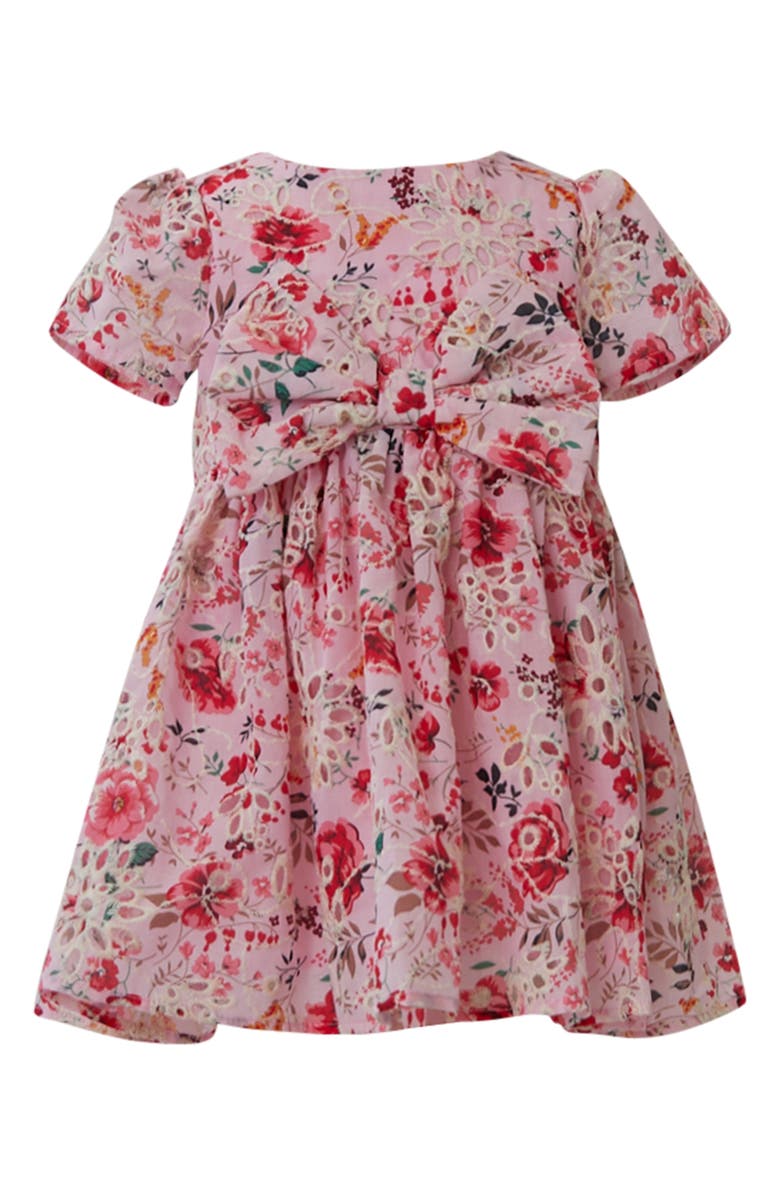 Bardot Junior Kids' Alice Floral Bow Front Party Dress, Main, color, Blush Floral