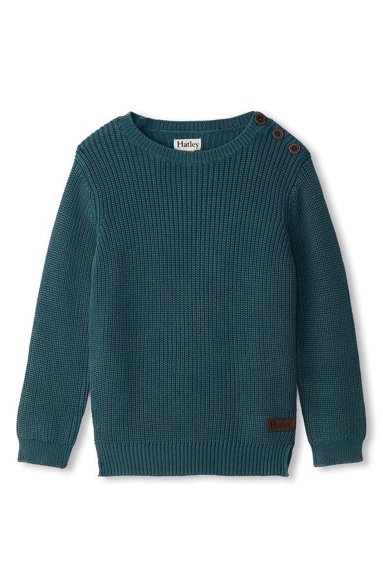 Hatley Kids' Moroccan Blue Cotton Sweater, Main, color, 