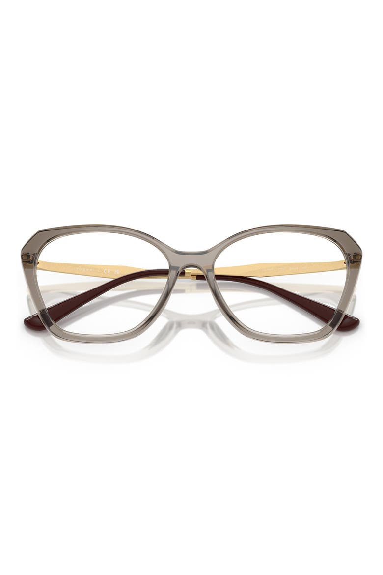 52mm Cat Eye Optical Glasses, Alternate, color, TRANSPARENT BROWN