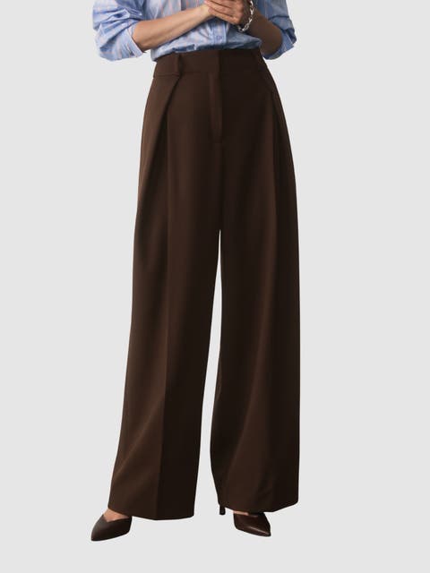 Sculpted High Waist Wide Leg Trousers