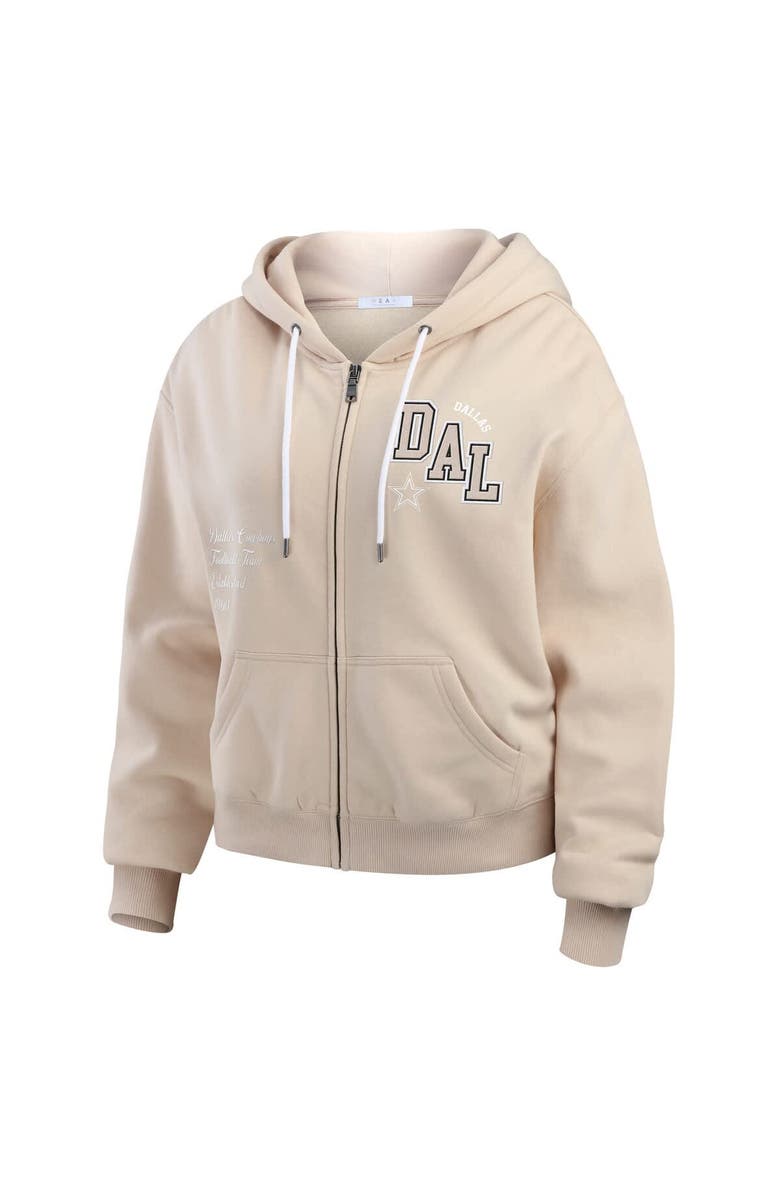WEAR by Erin Andrews Women's WEAR by Erin Andrews Oatmeal Dallas Cowboys Tonal Full-Zip Hoodie, Alternate, color, Oatmeal