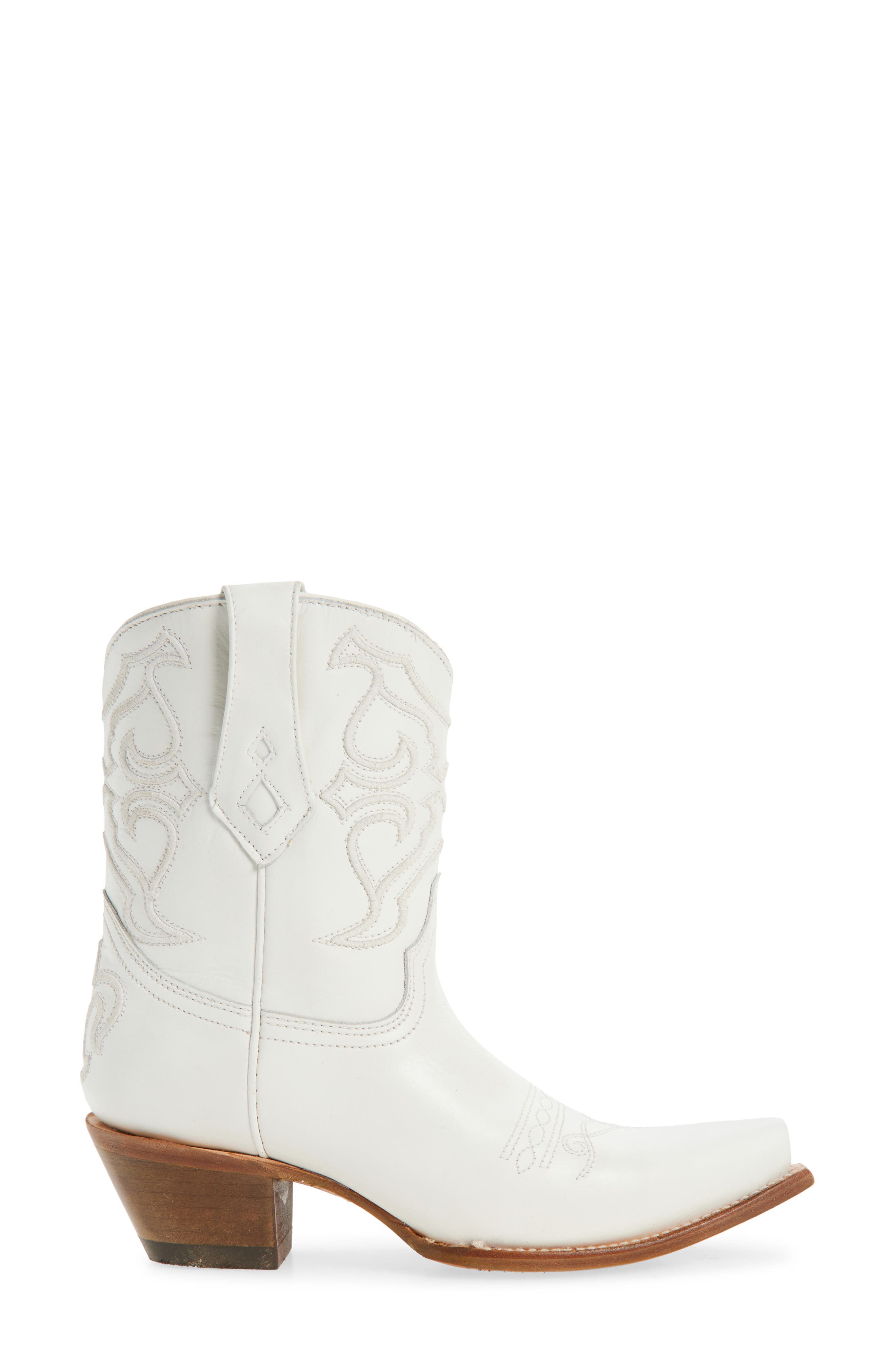 Embroidered Western Boot, Alternate, color, WHITE