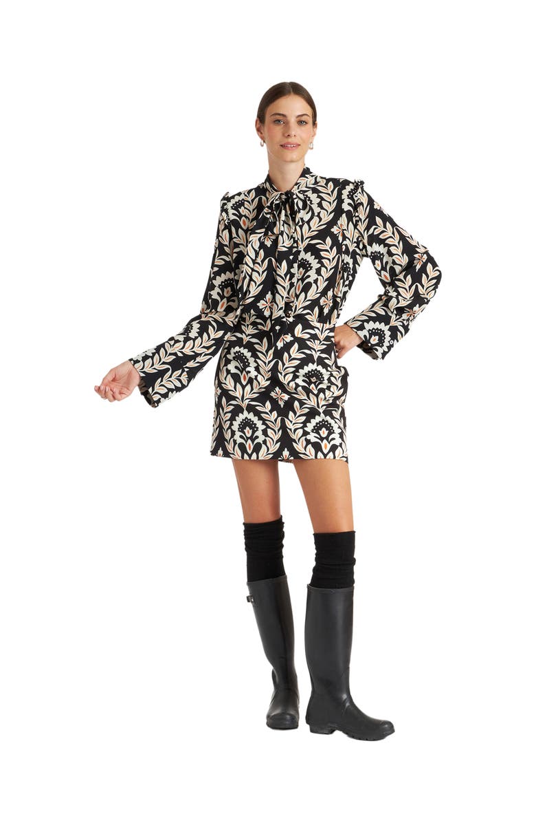 La DoubleJ Ascot Shirt Ghirlanda Black, Main, color, Ghirlanda Black